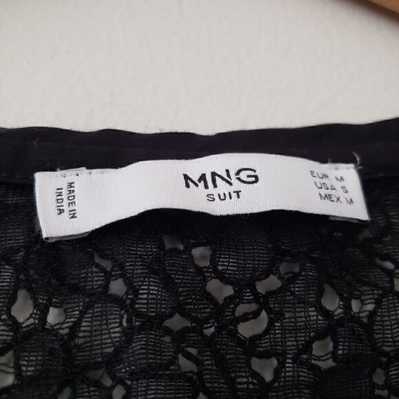Mango Suit Black Lace Overlay Top S MNG - Picture 5 of 5